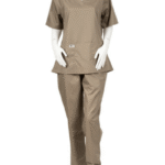 Nanny Tag Two-Piece Uniform Set - Taupe Brown