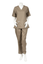 Nanny Tag Two-Piece Uniform Set - Khaki Beige