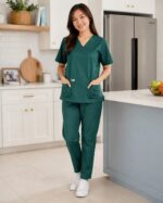 Nanny Tag Two-Piece Uniform Set - Deep Teal - Image 2