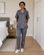 Nanny Tag Two-Piece Uniform Set - Charcoal Grey - Image 2