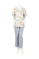 Nanny Tag Two-Piece Uniform Set - Gray