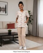 Nanny Tag Two-Piece Uniform Set - Beige - Image 8