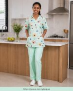 Nanny Tag Two-Piece Uniform Set - Light Green - Image 8
