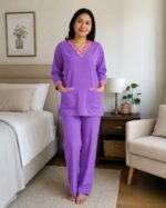 Nanny Tag Two-Piece Uniform Set – Purple - Image 2