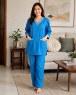 Nanny Tag Two-Piece Uniform Set – Blue - Image 2